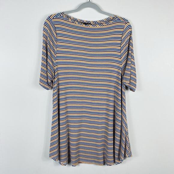 Lane Bryant Plus Size 14 16 Striped Perfect Sleeve Boatneck Max Swing Tunic Top - Picture 3 of 8